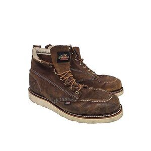 Thorogood Men's 6" 814-4203 USA Wedge Sole Soft Toe Boot Brown Size 11.5 2E